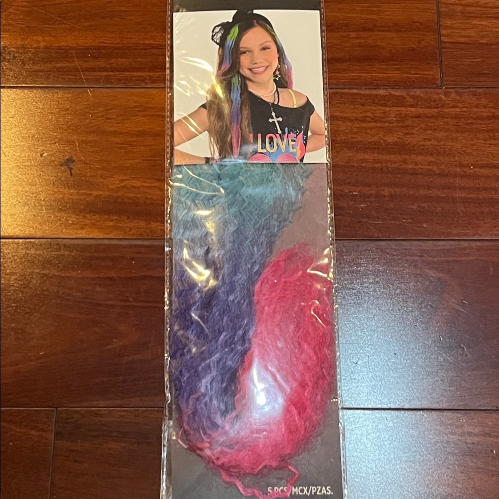 Colorful Crimped Hair Extensions for Kids ages 14+ new